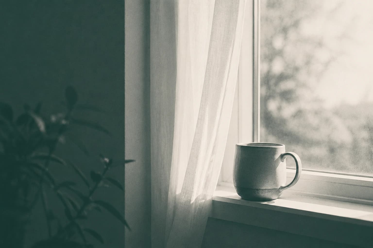 A calm evening at home — a gentle budget nudge, never an alarm